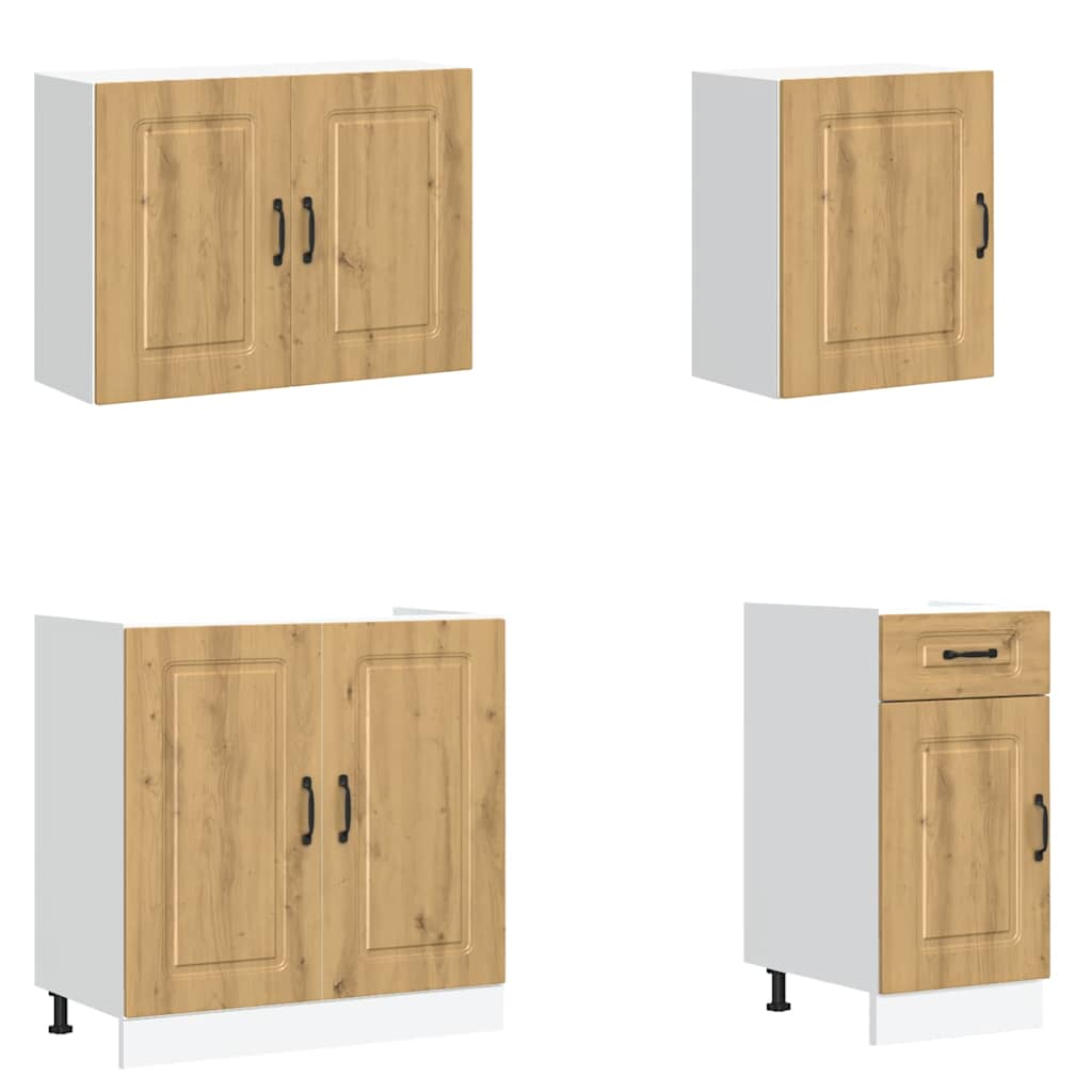 7 Piece Kitchen Cabinet Set Kalmar Artisan Oak Particleboard