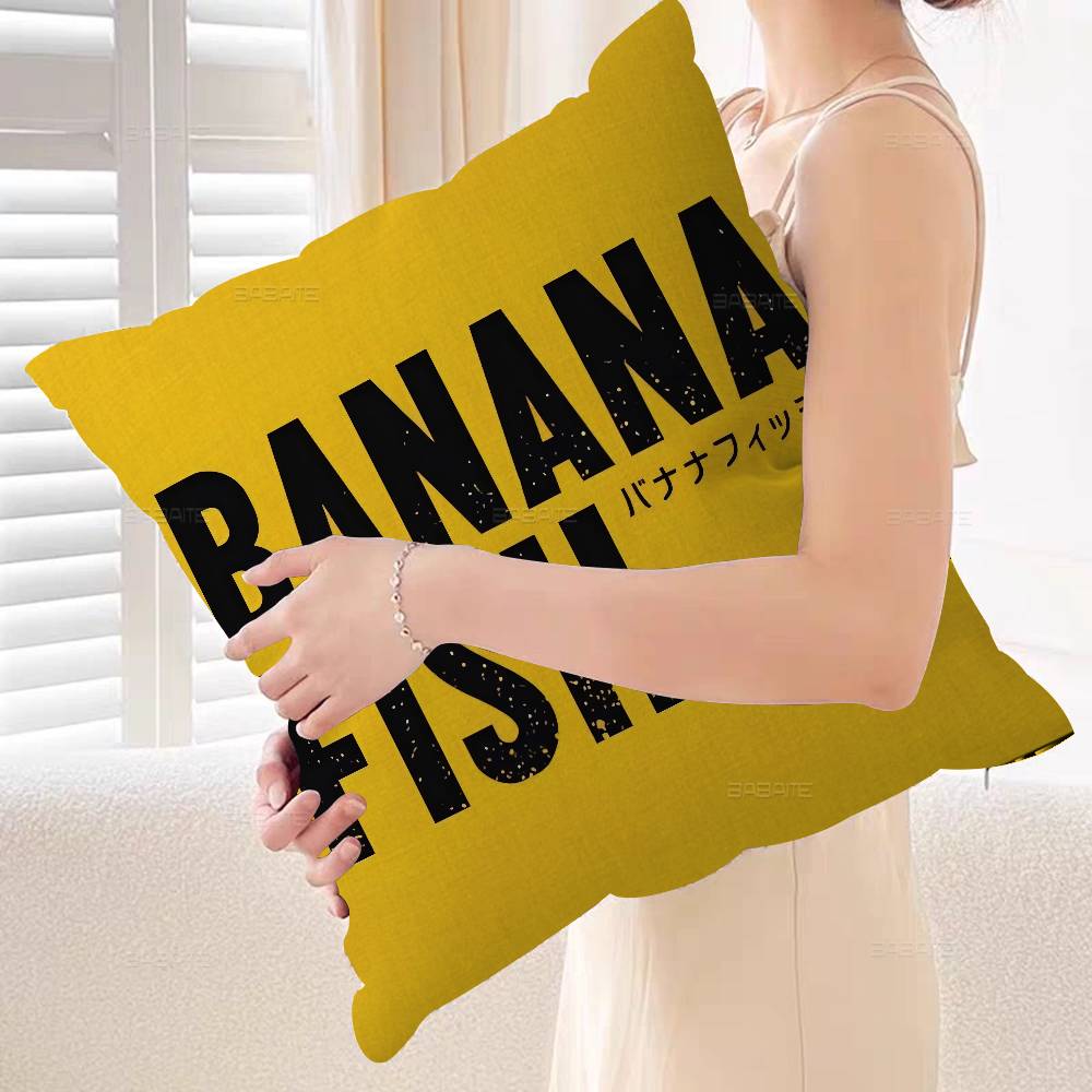 Banana Fish Pillow Cover for Bedroom Room and Living Room Sofa Decorative Cushion Cover