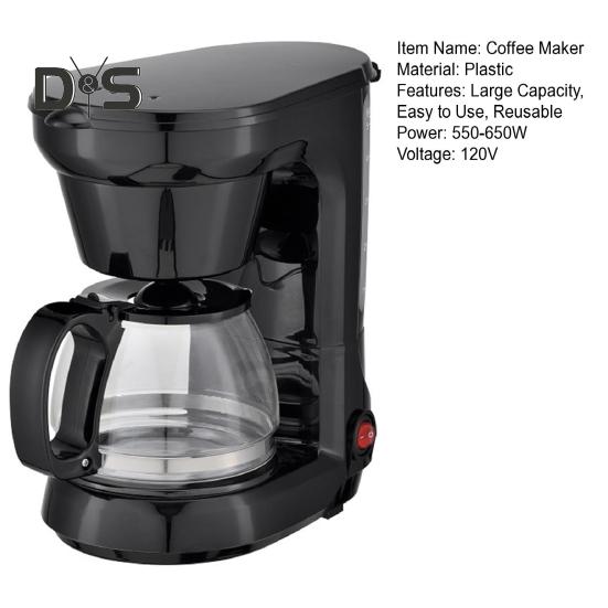 Портативная кофемашина большой емкости с функцией защиты от капель и автовыключения, простая в очистке, многоразовый фильтр, кофемашина, кухонные принадлежности