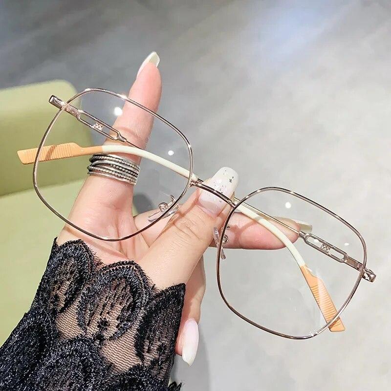 Роскошные квадратные женские очки для близорукости, унисекс, анти-синий свет, минус очки, оптические очки по рецепту, очки для короткого зрения