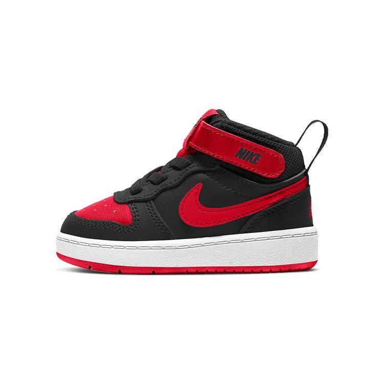 Nike Кроссовки для скейтборда Court Borough Mid 2, нескользящие, амортизирующие, износостойкие, средней высоты, черные с красным CD7784-003