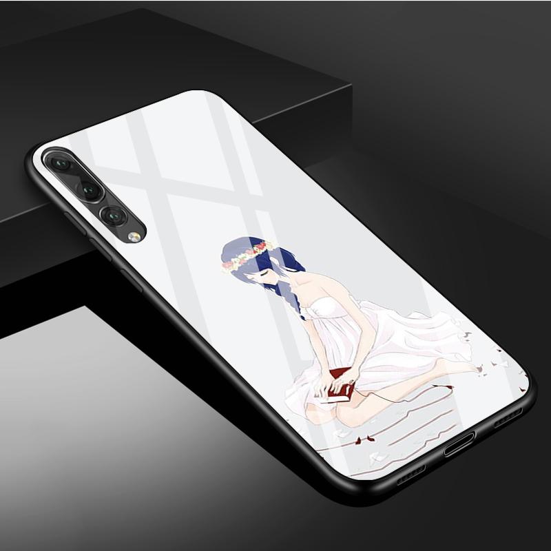 Женский чехол из закаленного стекла для телефона Huawei P20 P30 P40 P40 Lite Pro Psmart Mate 20 30 Cover Shell
