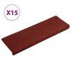 VidaXL Self-adhesive Stair Treads 15 Pieces 65 X 21 X 4 Cm Rectangular Border Burgundy Red 134565