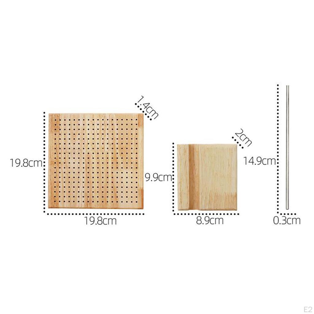 Доска для вязания крючком Вязание со булавками Деревянная перфорированная доска 8 дюймов для
