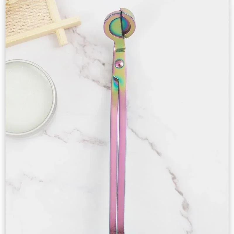 Hot Sale Sliver 18CM Stainless Steel Candle Wick Trimmer Oil Lamp Round Head Candle Core Shears Handmade Tools Candle Accessory