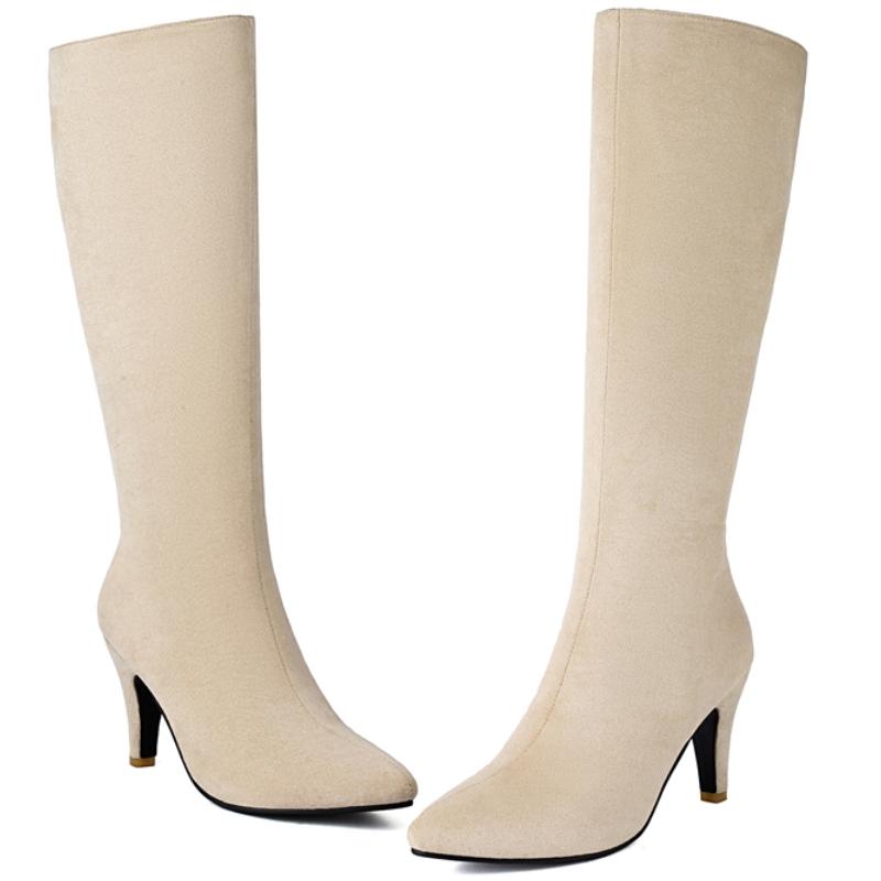 Sexy Leopard High Boots For Women Shoes 2025 New Flock High Heels Winter Spring Women's Knee High Boots Long Shoes Ladies Autumn