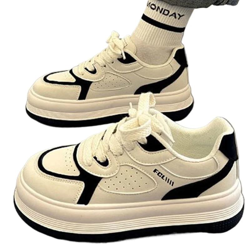 Обувь женская 2024 Modis All-Match повседневные женские кроссовки разноцветные круглые носки сабо на платформе новые милые ретро маленькие летние