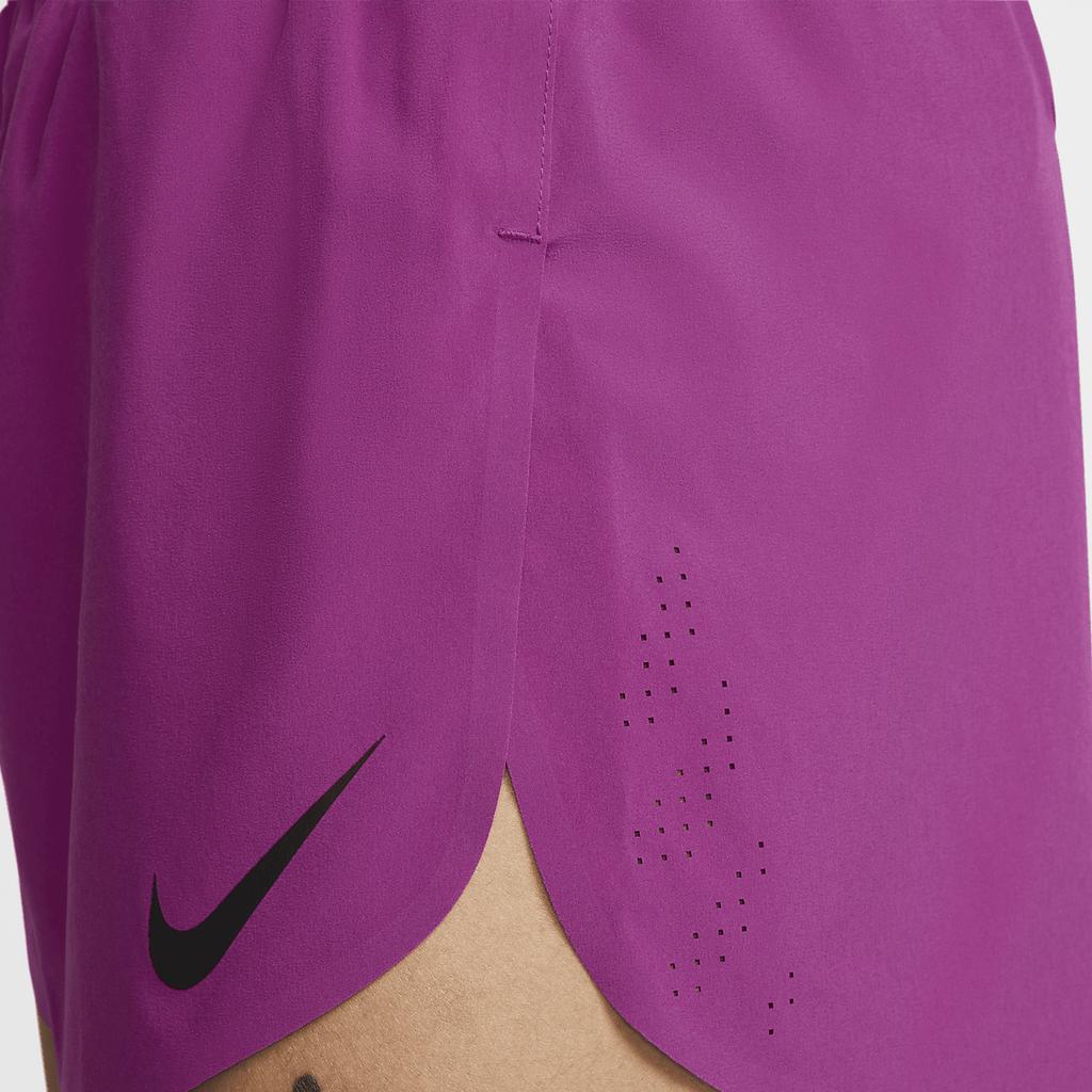 Nike Aeroswift однотонный логотип принт дышащие спортивные свободные покрой завязка шнурок повседневные шорты мужские шорты ярко-фиолетовый FN3352-518