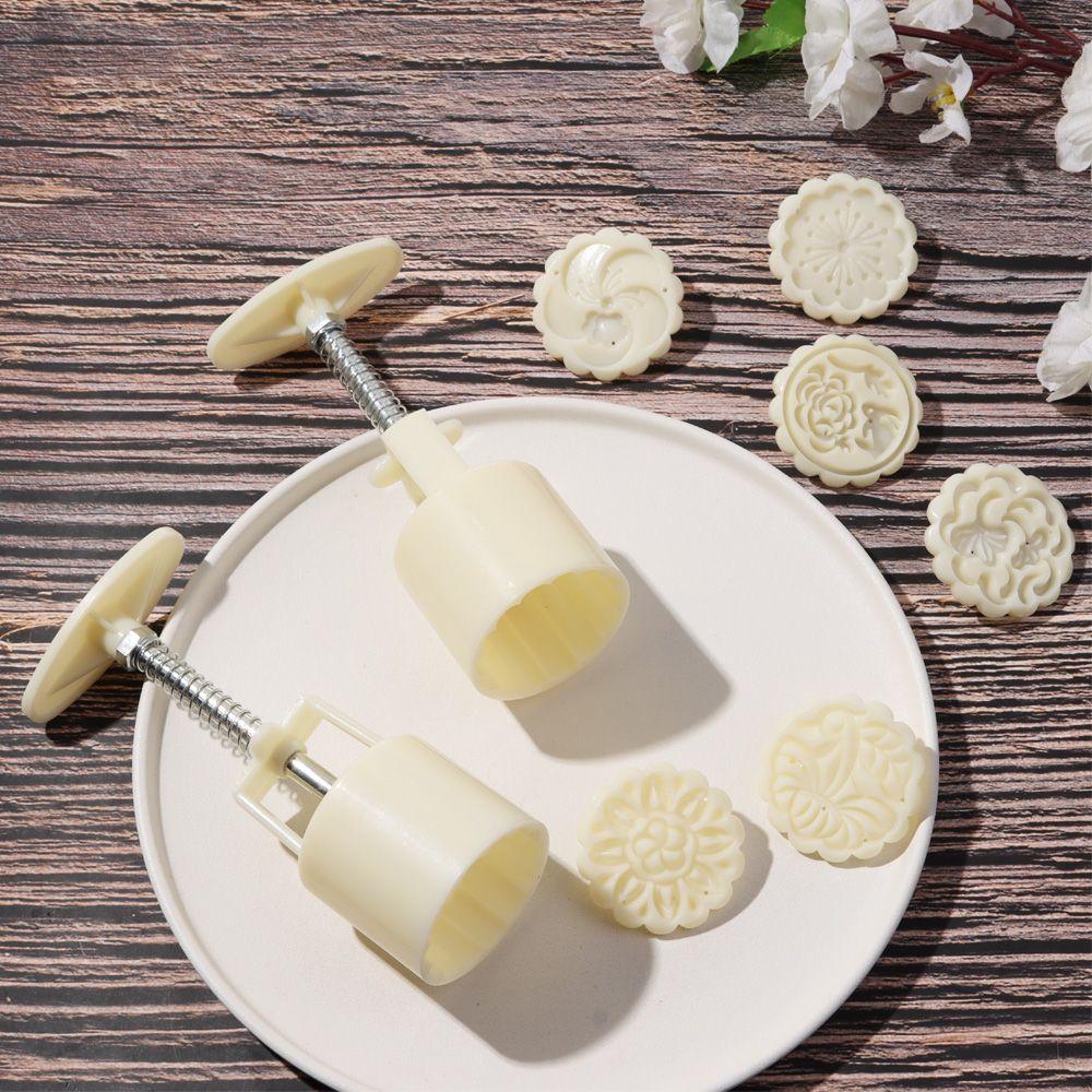 Pressure Fondant Moon Cake Tool DIY Mooncake Mold Set Flower Mooncake Mold 50g Mid Autumn Festival