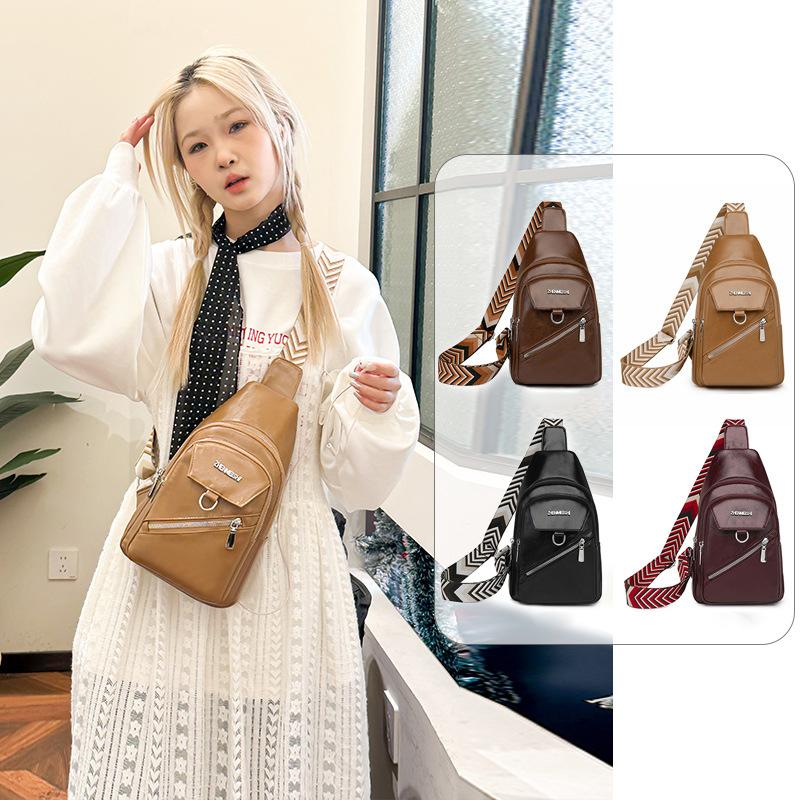 Женский рюкзак через плечо, водоотталкивающая нагрудная сумка из ПУ