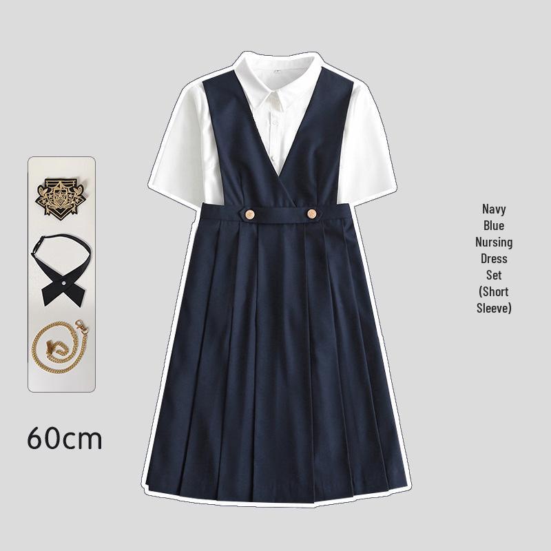 Японский комплект школьной формы JK: Аутентичная длинная юбка, защищающая грудь, для молодых леди от Ху Му Тао