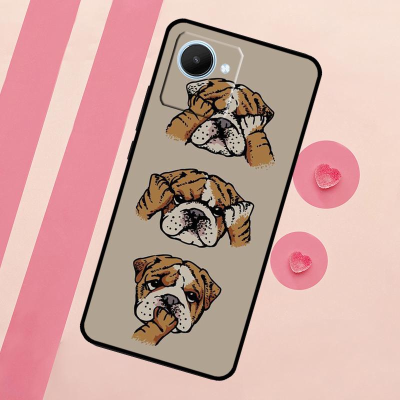 English Bulldog Pug For Realme 15 10 11 12 13 14 Pro Plus C65 C67 C75 C63 C61 C55 C51 C53 C35 GT6 GT7 Pro Case