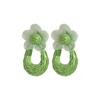 Sweet Mesh Flower Earrings U-shaped Beach Drop Earrings Straw Weave Earrings  Girls Gift