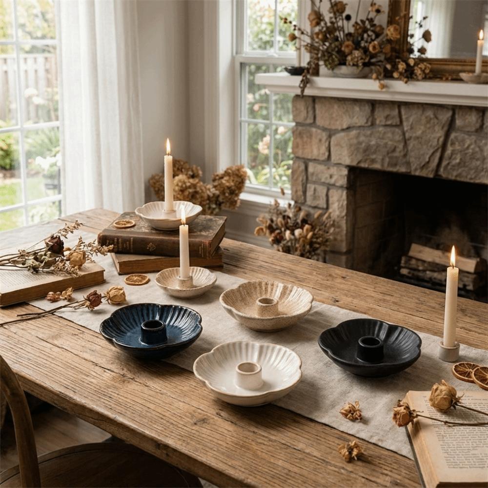 Ceramic Candle Holder Multifunctional Decorative Candlestick Holder Atmosphere Decoration