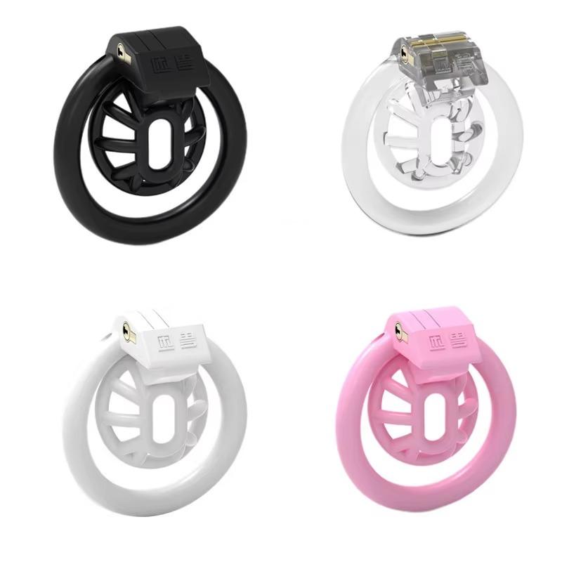 Mini CB Bondage Chastity Cage for Sissy Sex Toys with 4 Size Cock Rings Negative/Micro/Small Penis Lock Adult Toys for Men Gay