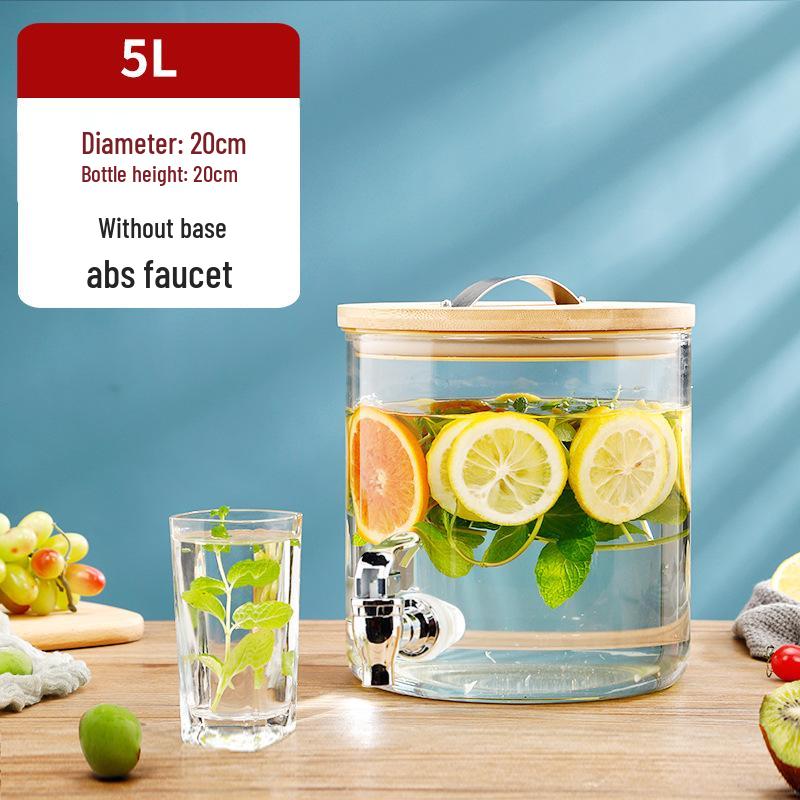 Термостойкая стеклянная бутыль для пивоварения вина с краном – Идеально подходит для вина, фруктового чая, лечебных настоев и напитков для самообслуживания