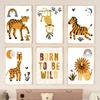 Lion Giraffe Leopard Monkey Jungle Animal Nursery Print Nordic Poster Wall Art Canvas Painting Pictures For Baby Kids Room Decor