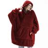 Women Men Oversized Hooded Sweatshirt Fleece Hoodies Blanket Comfy Pullover Blanket Home Clothing