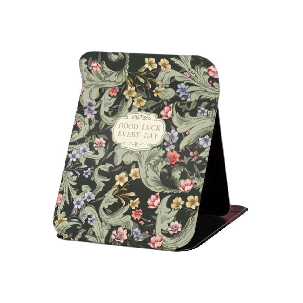 Floral Vanity Mirror Standing Compact Mirror Portable Desktop Makeup Mirror  for Student Dormitory