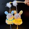 Handheld Decorative Lantern with Tassel Mid Autumn Plush Rabbit Lantern, Cute Bunny Night Light, Holiday Gift for Children Market Vending Prop,