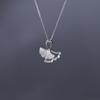 925 Sterling Silver Leaf Pendant Clavicle Chain Necklaces for Women Golden Simple Korean Jewelry Wholesale