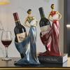 Red Wine Rack with Artistic Dancer Design - Resin Decor for Home or Restaurant