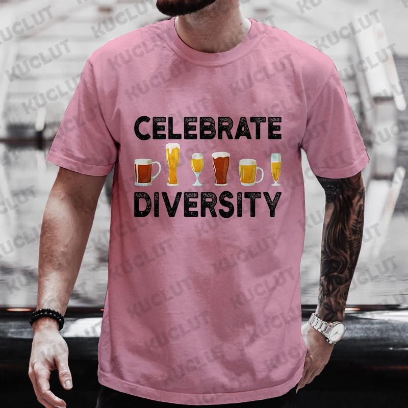 Футболка для мужчин Празднование разнообразия Пивная графика Одежда 2000 года Топы Друзья Пьющие Любовники Вечеринка на выходных Футболки Большие размеры Уличная одежда
