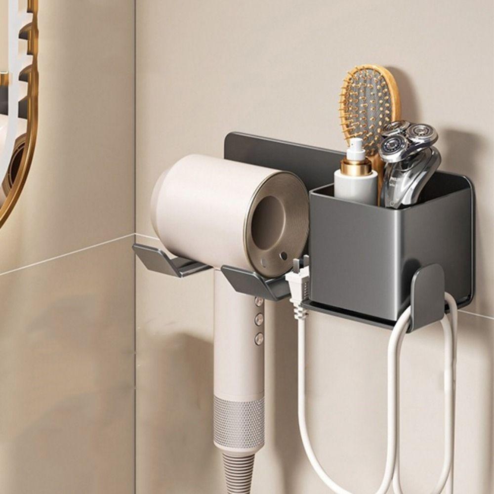 Wall Mounted Hair Dryer Holder Carbon Steel Tissue Rack Bathroom Tissue Holder Bathroom Use