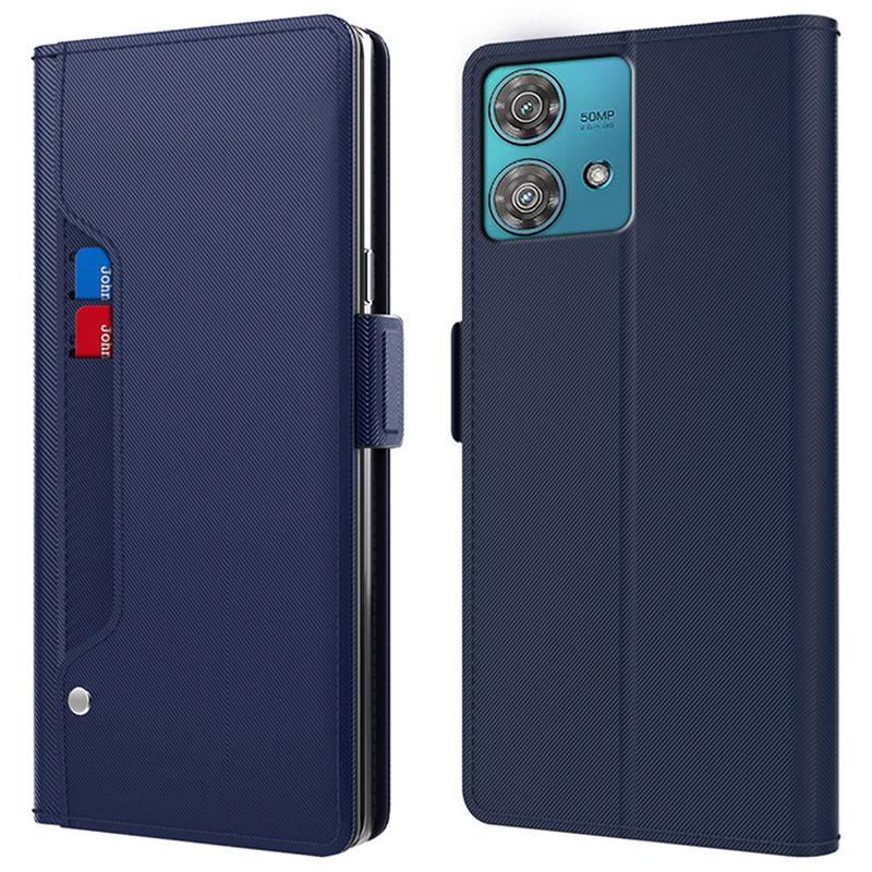 Чехлы для мобильного телефона Motorola Edge 40 Neo 5G, подставка из ПУ кожи, встроенное зеркало, противоударный чехол