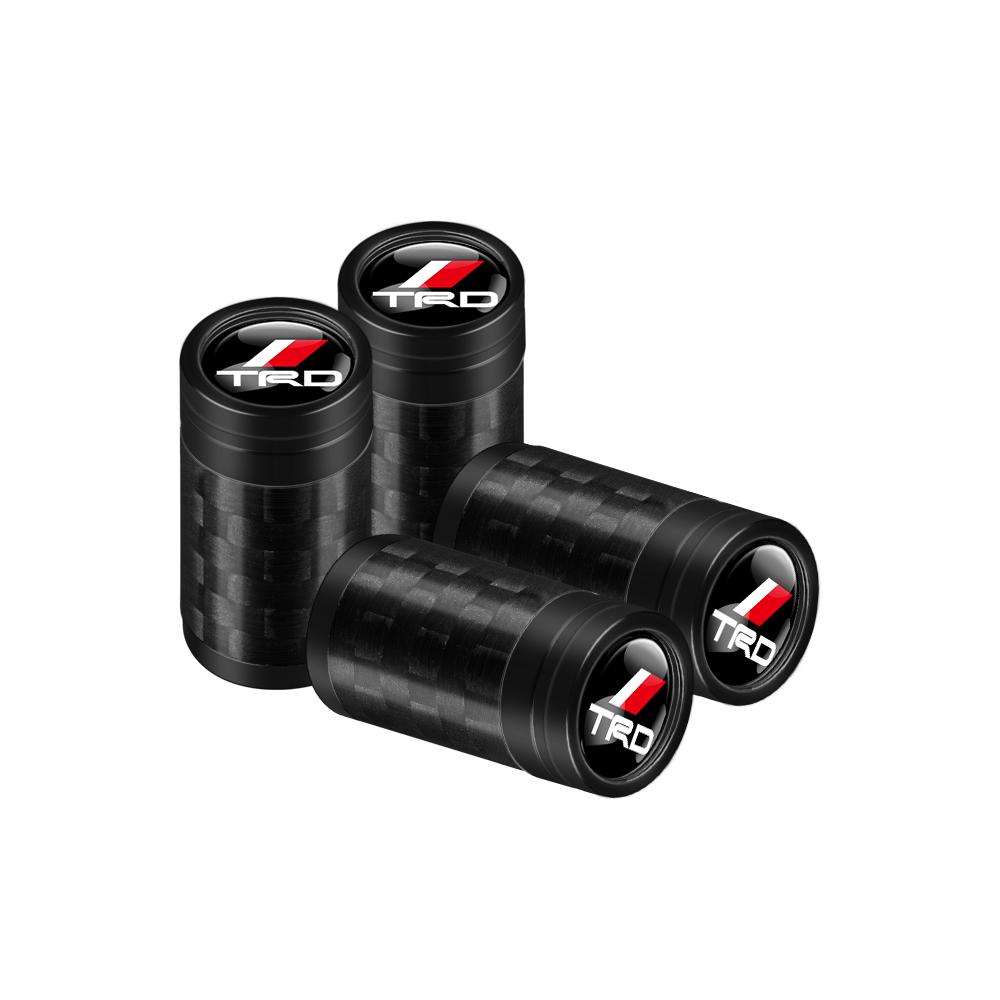 LEKR1 4Pcs Car Decoration 4D Carbon Fiber Wheel Tire Dust Cap For Toyota GR Sport Gazoo Racing Yaris 86 Corolla Hilux Supra C-HR TRD