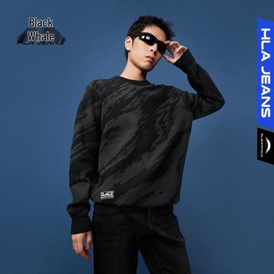 Мужской джемпер HLA Blackwhale с жаккардовым вязанием