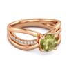 Peridot Infinity Pavé Split Band Ring - Sterling Silver Rose Gold Vermeil