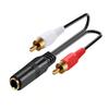 Аудио разветвитель 6,35 мм (гнездо) на 2 RCA (штекер) для Hi-Fi стереосистем, записывающего оборудования, системы домашнего кинотеатра