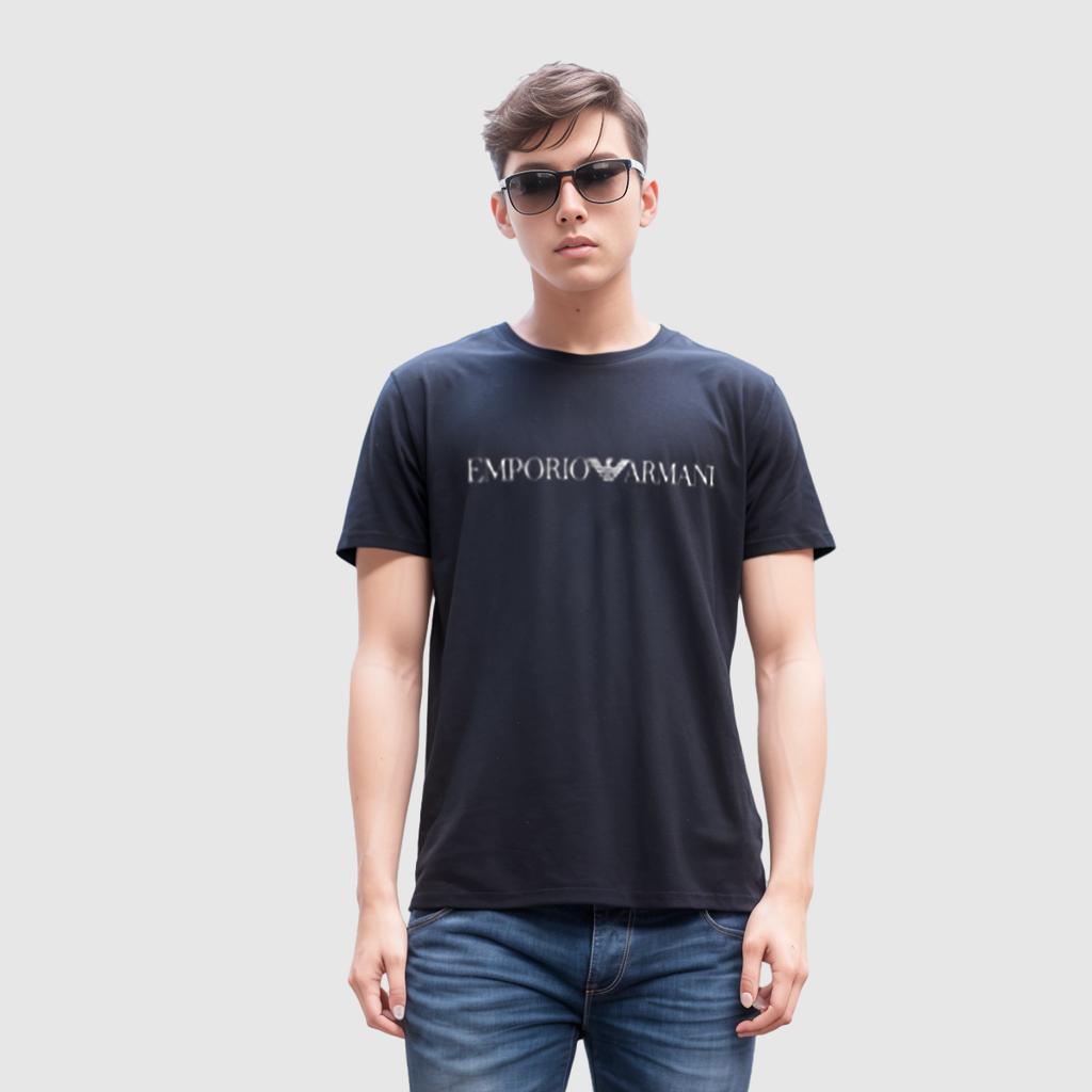 EMPORIO ARMANI Logo Printed Crewneck T Shirt 8N1TN5-1JPZZ-0974
