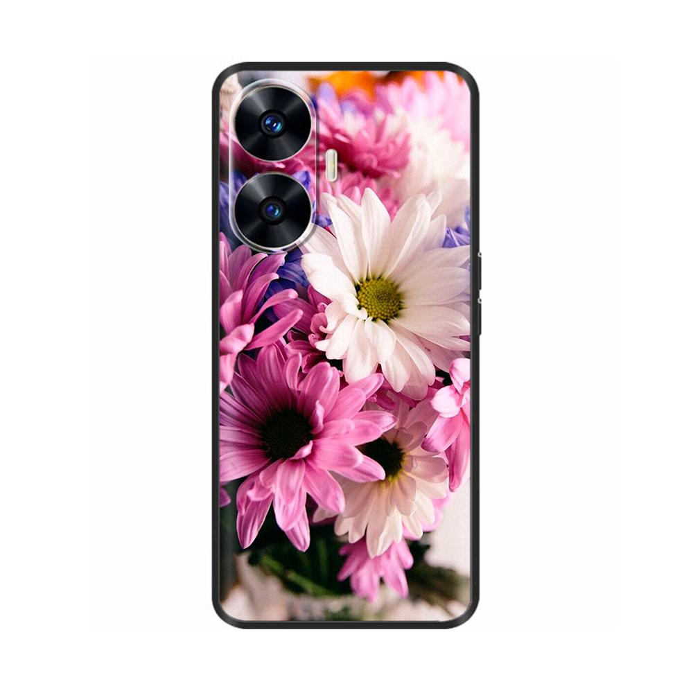 Чехол для Realme C55 C 55 4G Мягкий силиконовый задний чехол для OPPO Realme C55 RealmeC55 Задняя крышка телефона 6,72" Черный бампер ТПУ Para