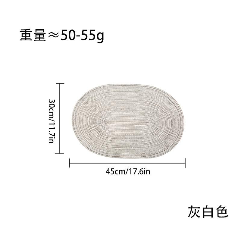 Polyester cotton placemat Nordic style round simple table mat Western food mat Non-slip placemat Coaster decorative mat Bowl mat