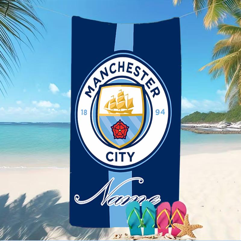 Customizable personalized beach towels Manchester City F.C themed designs.Suitable for the beach, yoga, sports;ideal as beach accessories