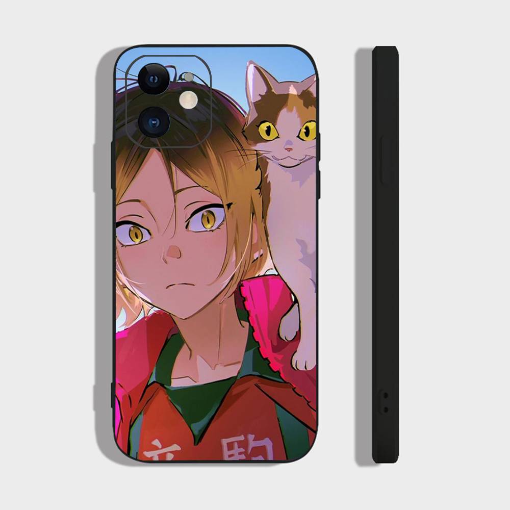 Аниме H-Haikyuu Nekoma Чехол для телефона Для iPhone 17 Air 16 15 14 13 Pro Max 11 12 Черный силиконовый чехол