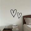 2Pcs Metal Love Heart Wall Decoration Hollow Heart Shape Wall Art Sculpture Home Living Room Bedroom Hanging Ornament