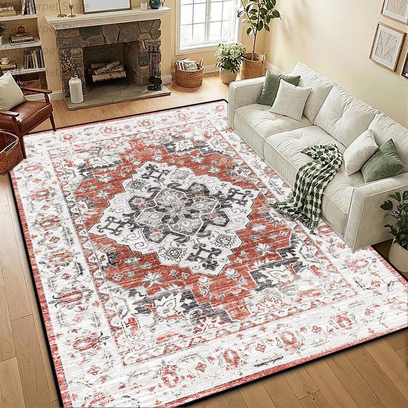 Vintage Bohemian Rug—Non-Slip Rug for Living Room Sofas and Coffee Tables, Bedroom Floor Mat, Home Decor