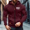 Men's  Leisure  Long Sleeves  Zipper  Hooded Hood  Hoodie  Coat  Hooded Hood