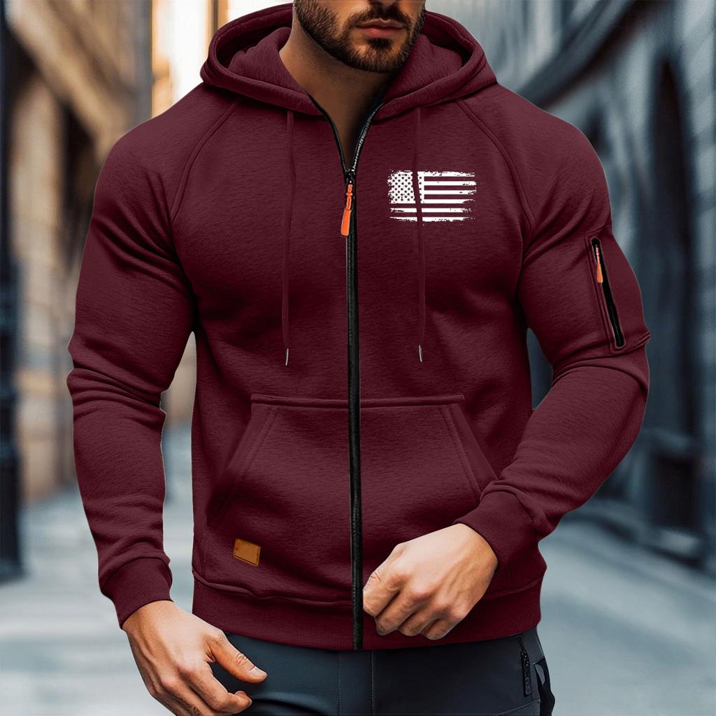 Men's Leisure Long Sleeves Zipper Hooded Hood Hoodie Coat Hooded Hood