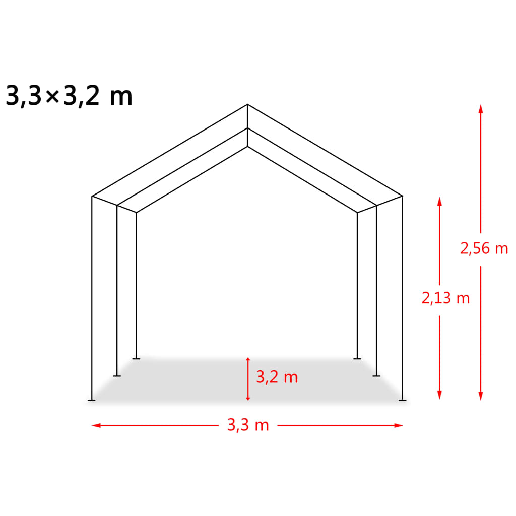Pasture Tent PVC 550 g m² 3.3 * 3.2 m Dark Green