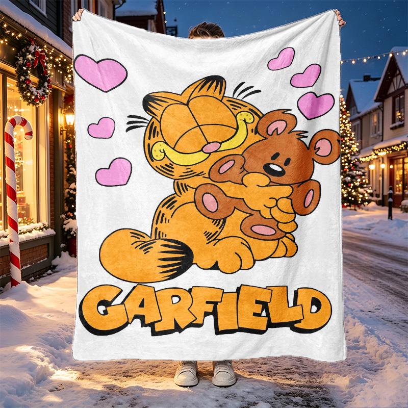Garfield Pattern Blanket for Home Decoration, Bed, Sofa, Car Travel, Camping, Suitable for All Seasons, Birthday Christmas Gift