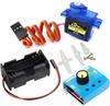 Servo Tester Kit with SG90 9g Micro Servo + RC Servo Tester Controller + 4AA Battery Holder with JR Connector
