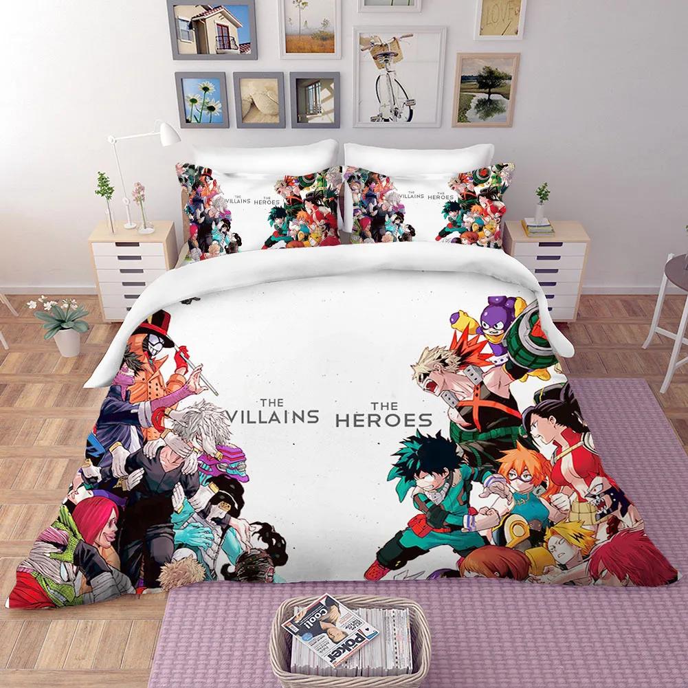 Anime Bedding Collection My Hero Academia Quilt Duvet Cover Collections No Linen Home Decor Single Queen King Size Gift Cute Kids Cartoon