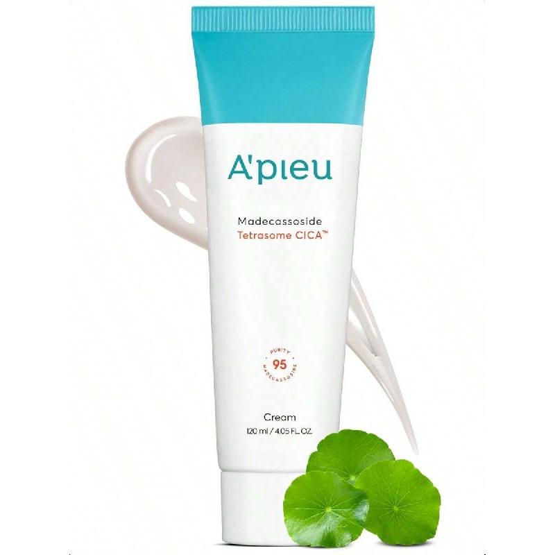 A'pieu Madecassoside Tetrasome Cica Cream 120мл Улучшенная технология тетрасом для усиленного впитывания, успокаивающий цика-крем с центеллой азиатской