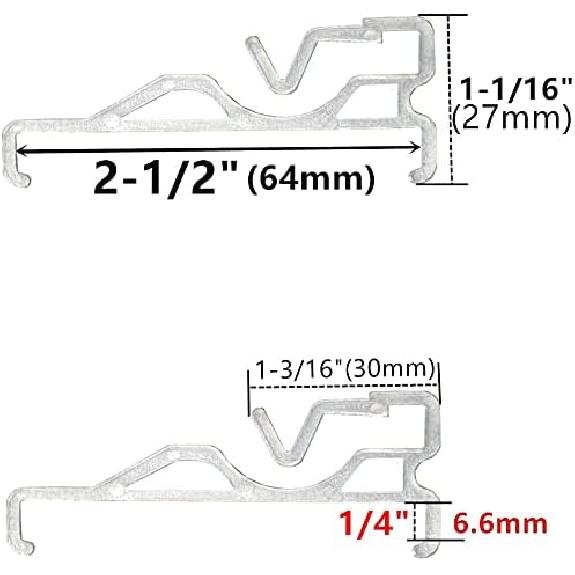 Valance Clips 10pcs 2.5inch Clear Plastic Hidden Retainer Holder Clip for Window Blind Valance,Horizontal Faux & Wood Blinds Parts