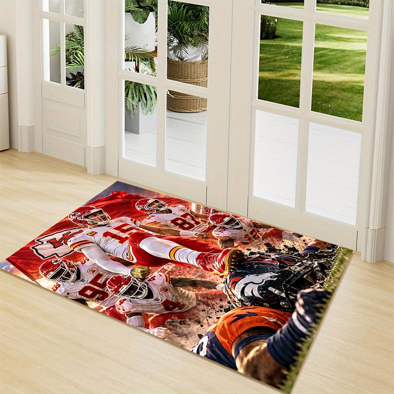 Kansas City Chiefs Victory Carpet Rug Soft Washable Anti Slip Home Living Room Sofa Mats Personalized Christmas Rug