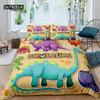 Home Living Luxury 3D Dinosaur Print Bedding Set Cartoon Duvet Cover Pillowcase Queen and King EU/US/AU Size Polyester Bedding